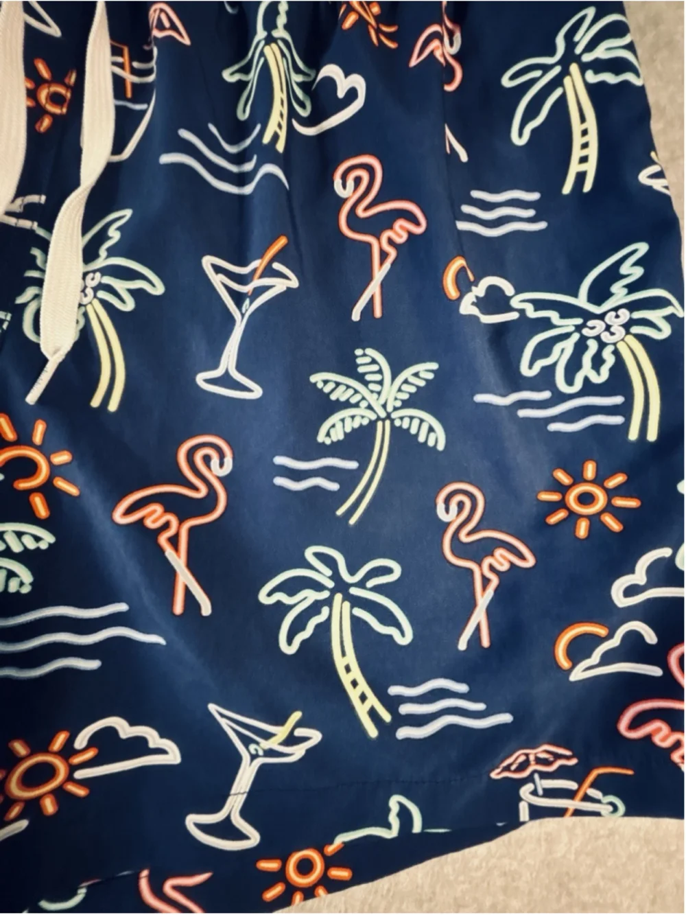 Chubbies Swim Trunks XXL Blue Flamingo Cocktail 5.5